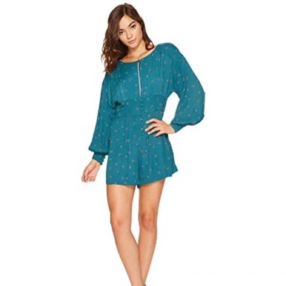 NWT Free People Green Love Grows Romper Size XS